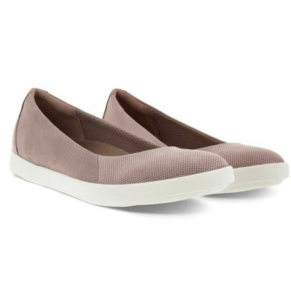ECCO Women's 6 Barentz Ballet Slip on Loafers Dusty Pink Nubuck Comfortable - Picture 1 of 16